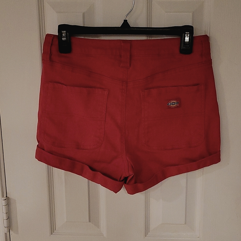 DICKIES RED DENIM SHORTS S 5
